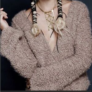 Free People Teddy Marshmallow Wrap Small